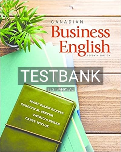 Test Bank for Canadian Business English 7th Edition by Guffey cover