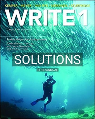 Cover for Solutions for WRITE 1 Sentences and Paragraphs 1st Edition by Kemper