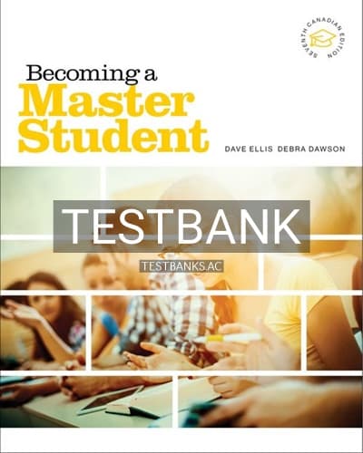 Test Bank for Becoming a Master Student 7th Edition by Ellis cover
