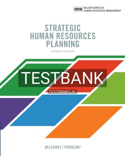 Test Bank for Strategic Human Resources Planning 7th Edition by Belcourt cover