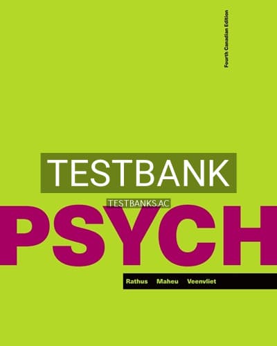 Test Bank for PSYCH 4th Edition by Rathus cover
