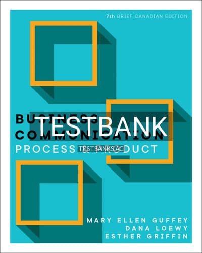 Test Bank for Business Communication Process and Product 7th Edition by Guffey cover