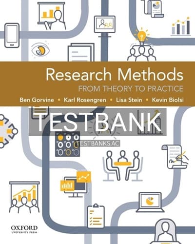 Test Bank for Research Methods From Theory to Practice 1st Edition by Gorvine cover