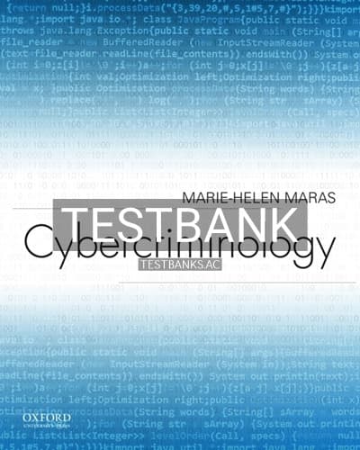 Test Bank for Cybercriminology 1st Edition by Maras cover