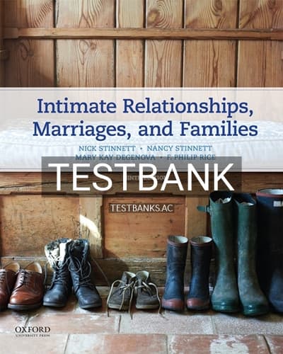 Test Bank for Intimate Relationships Marriages and Families 9th Edition by Stinnett cover