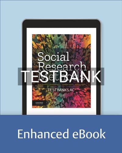 Test Bank for Social Research Methods 1st Edition by Bryman cover
