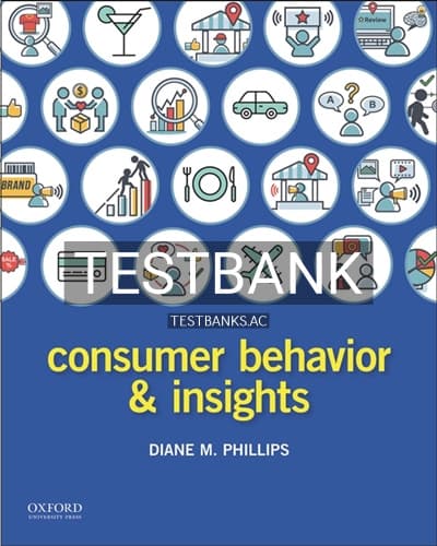 Test Bank for Consumer Behavior and Insights 1st Edition by Phillips cover