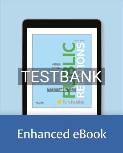 Test Bank for Public Relations 2nd Edition by Kelleher cover