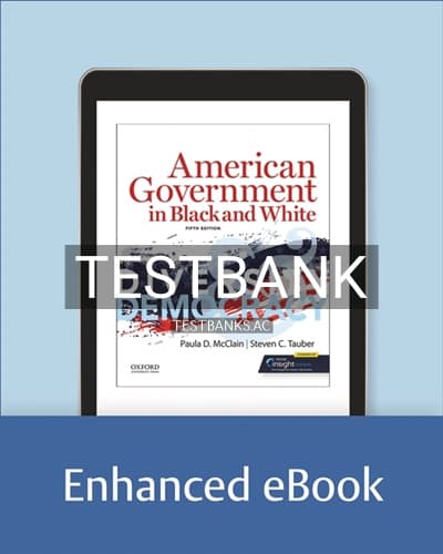Test Bank for American Government in Black and White 5th Edition by McClain cover
