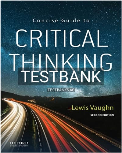 Test Bank for Concise Guide to Critical Thinking 2nd Edition by Vaughn cover
