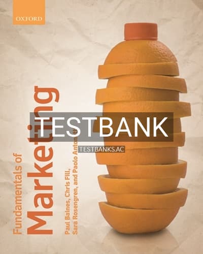 Test Bank for Fundamentals of Marketing 1st Edition by Baines cover