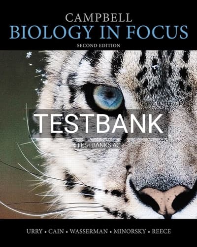 Test Bank for Campbell Biology in Focus 2nd Edition by Urry cover