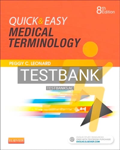 Test Bank for Quick and Easy Medical Terminology 8th Edition by Leonard cover