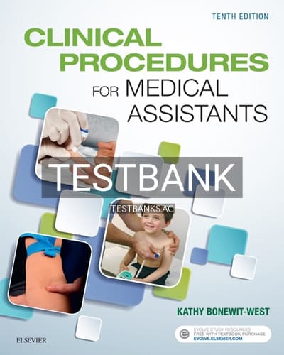 Test Bank for Clinical Procedures for Medical Assistants 10th Edition by Bonewit-West cover