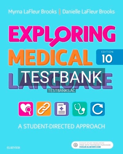 Test Bank for Exploring Medical Language 10th Edition by Brooks cover