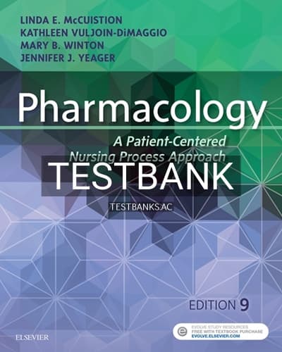 Test Bank for Pharmacology 9th Edition by McCuistion cover