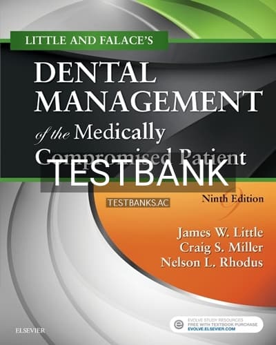 Test Bank for Dental Management of the Medically Compromised Patient 9th Edition by Little cover