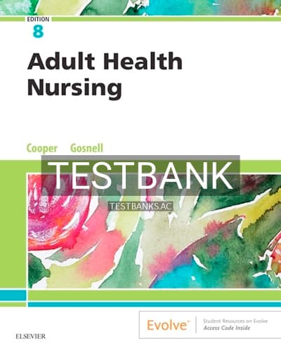 Test Bank for Adult Health Nursing 8th Edition by Cooper cover