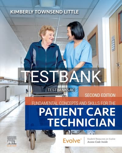 Test Bank for Fundamental Concepts and Skills for the Patient Care Technician 2nd Edition by Townsend cover