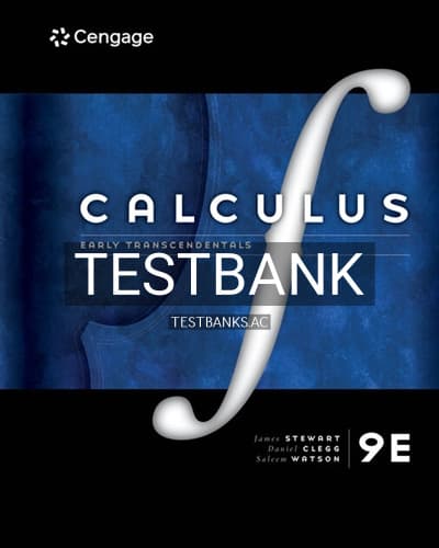 Test Bank for Single Variable Calculus Early Transcendentals 9th Edition by Stewart cover