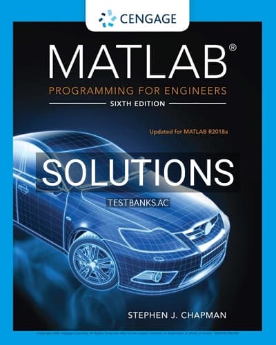 Solutions for MATLAB Programming for Engineers 6th Edition by Chapman cover