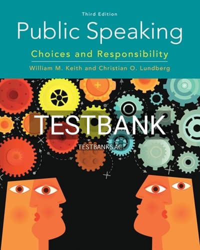 Test Bank for Public Speaking 3rd Edition by Keith cover
