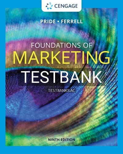 Test Bank for Foundations of Marketing 9th Edition by Pride cover