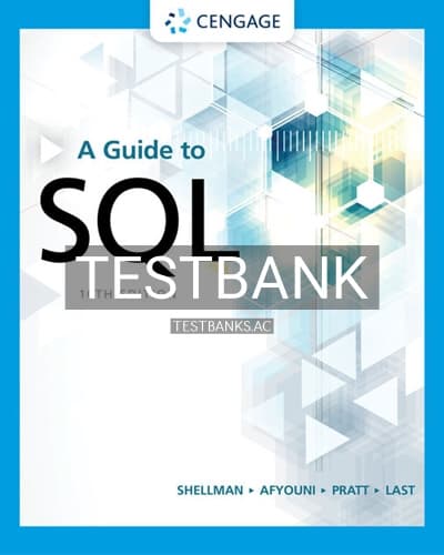 Test Bank for Guide to SQL 10th Edition by Shellman cover