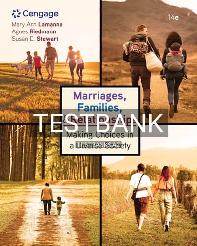 Test Bank for Marriages Families and Relationships 14th Edition by Lamanna cover