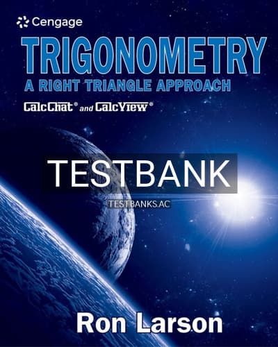 Cover for Test Bank for Trigonometry A Right Triangle Approach 1st Edition by Larson