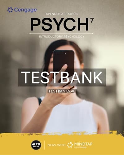Test Bank for PSYCH 7 7th Edition by Rathus cover