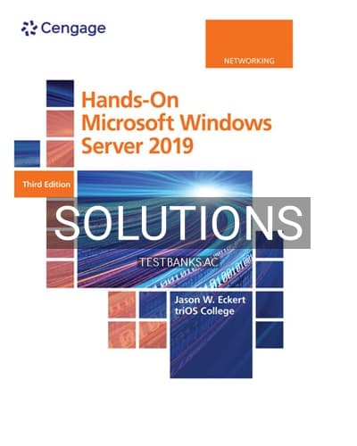 Solutions for Hands On Microsoft Windows Server 2019 3rd Edition by Eckert cover
