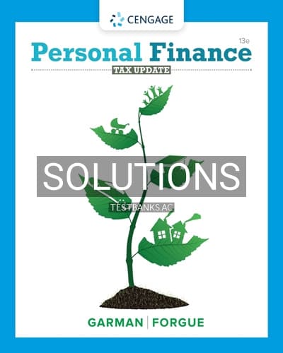 Solutions for Personal Finance Tax Update 13th Edition by Garman cover