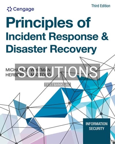 Solutions for Principles of Incident Response and Disaster Recovery 3rd Edition by Whitman cover
