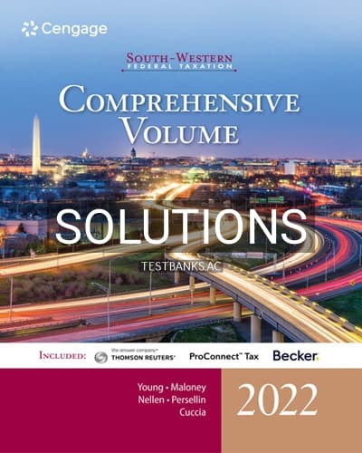 Solutions for South Western Federal Taxation 2022 Comprehensive 45th Edition by Young cover