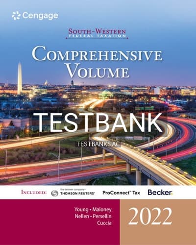 Test Bank for South Western Federal Taxation 2022 Comprehensive 45th Edition by Young cover