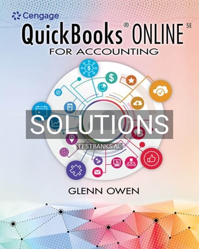 Cover for Solutions for Using QuickBooks Online for Accounting 5th Edition by Owen