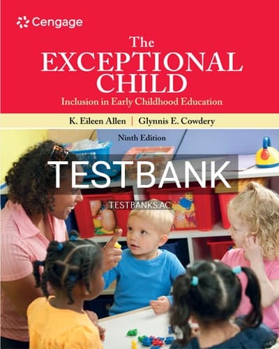 Test Bank for Exceptional Child 9th Edition by Allen cover