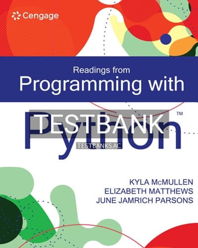 Test Bank for Readings from Programming with Python 1st Edition by Mcmullen cover
