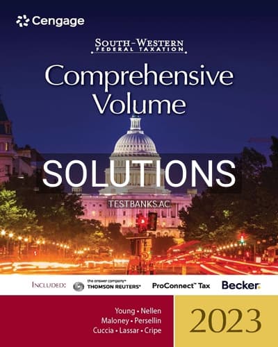 Solutions for South Western Federal Taxation 2023 Comprehensive 46th Edition by Young cover