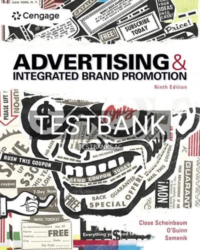 Cover for Test Bank for Advertising and Integrated Brand Promotion 9th Edition by Scheinbaum