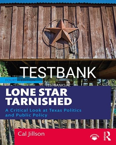 Test Bank for Lone Star Tarnished 4th Edition by Jillson cover