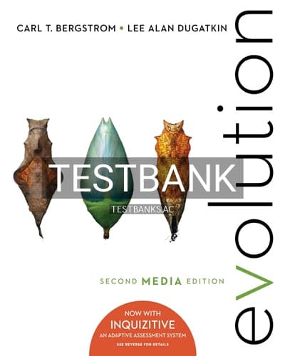 Test Bank for Evolution Media Update 2nd Edition by Bergstrom cover