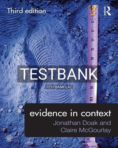 Test Bank for Evidence in Context 3rd Edition by Doak cover