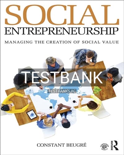 Test Bank for Social Entrepreneurship 1st Edition by Beugré cover