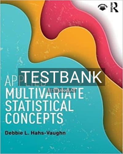 Test Bank for Applied Multivariate Statistical Concepts 1st Edition by Hahs Vaughn cover