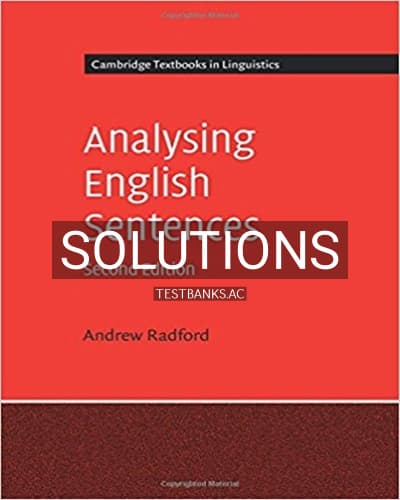 Solutions for Analysing English Sentences 2nd Edition by Radford cover