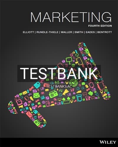 Test Bank for Marketing 4th Edition by Elliott cover