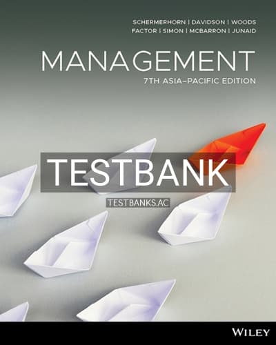 Test Bank for Management Asia-Pacific Edition 7th Edition by Schermerhorn cover