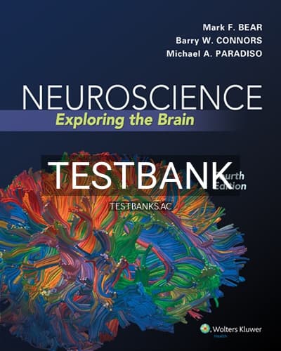 Test Bank for Neuroscience Exploring the Brain 4th Edition by Bear cover
